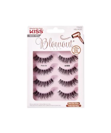 KISS Blowout lash collection 4 pairs of artificial eyelashes pixie reusable artificial eyelashes including eyelash glue multipack