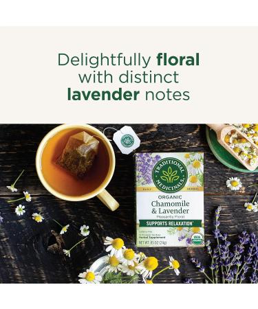 Traditional Medicinals Tea Organic Stress Relief 16 Tea Bags - Chamomile & Lavender - Buy Online on GoSupps.com