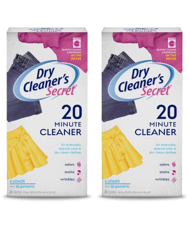 Woolite At-Home Dry Cleaner Dry Cleaning Cloths Gentle Laundry Care for Special Fabrics and Dry-Clean-Only Clothes Fresh Scent Pack of 2 12 Cloths