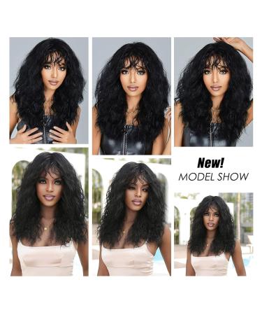 Testar Black Curly Wigs for Black Women | Shoulder-Length Deep Wavy & Heat-Resistant Synthetic Wig for Daily & Party Use - Buy Online on GoSupps.com