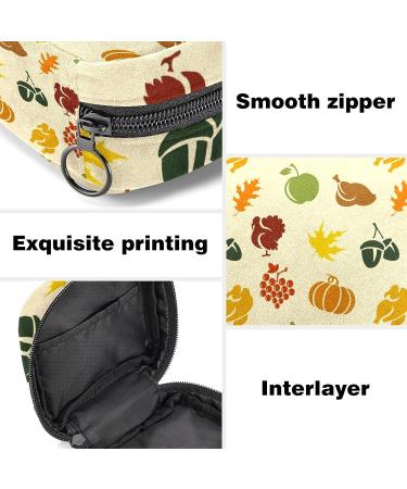 Pumpkin Turkey Sanitary Napkin Storage Bag | Portable Period Kit Pouch for Menstrual Cup & Sanitary Pads | Zipper Closure | Women, Teen Girls, Ladies - Color 5 - Buy Online on GoSupps.com