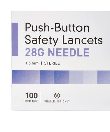 McKesson Safety Lancets 28G Sterile Push-Button Needle 1.5mm - 100 Count - Buy Online on GoSupps.com