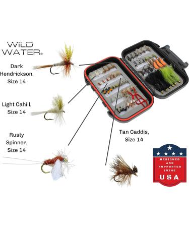 Wild Water Fly Fishing Mini-Mega Assortment 60 Most Popular Flies with Small Fly Box - Dry, Caddis, Nymph, Wooly Bugger for Trout, Panfish, Crappie, Sunfish - Buy Online on GoSupps.com