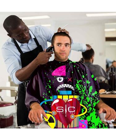 Stylecraft Professional Barber Water Resistant Hair Cutting Cape - One Size Radioactive Black | Shop Internationally - Buy Online on GoSupps.com