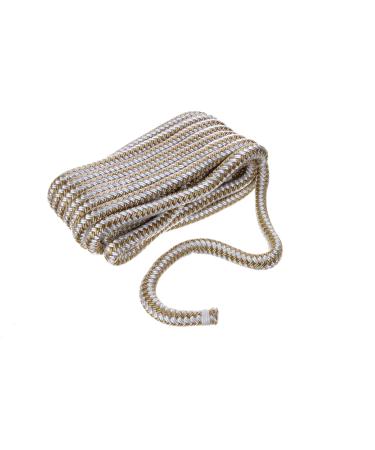 Seachoice Double Braid Nylon Dock Line with Eye Splice, Pre-Shrunk, Heat Stabilized, Various Sizes and Colors Gold/White 1/2-Inch x 20 Feet