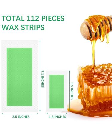 112-Piece Wax Strips Hair Remover for Bikini, Arms, Legs, & More | 72 Small + 40 Large Wax Strips | Includes 10 Calming Oil Wipes - Buy Online on GoSupps.com