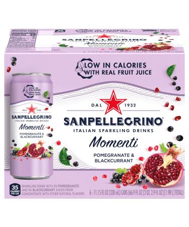 Sanpellegrino Momenti Italian Pomegranate Blackcurrant Sparkling Drinks 6 - 11.15 fl oz Cans