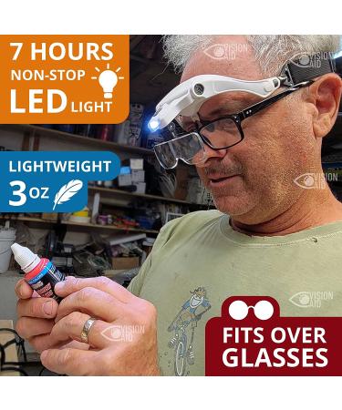 Hands-Free Headband Magnifying Glasses with Light - Ideal for Hobby, Reading, and Jewelry Making - Includes Storage Case - Buy Online on GoSupps.com
