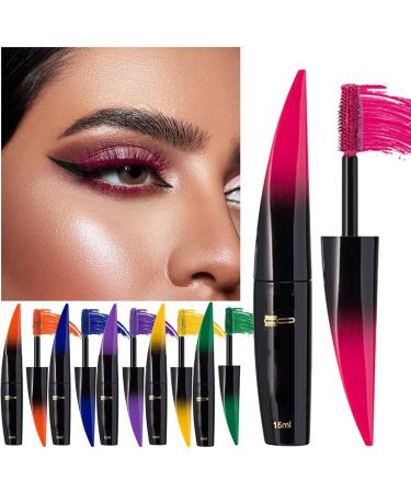 Mascara Color Imperm able 5 Couleurs Mascara Waterproof Longue Tenue Mascara Fibre de Soie 4D Maquillage Femme Yeux pour Halloween No l F te d'anniversaire (Jaune une taille) - Buy Online on GoSupps.com