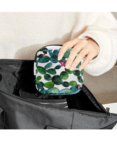 Shop Women's Bonds Storage Bags - Watercolor Cactus Flower Portable Feminine Product Kit | International Shipping - Buy Online on GoSupps.com