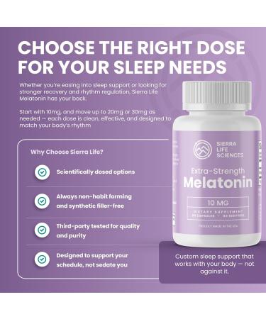 10 mg High Dosage Melatonin in Easy-to-Swallow Capsules - 60 Servings 60 Count (Pack of 1) - Buy Online on GoSupps.com