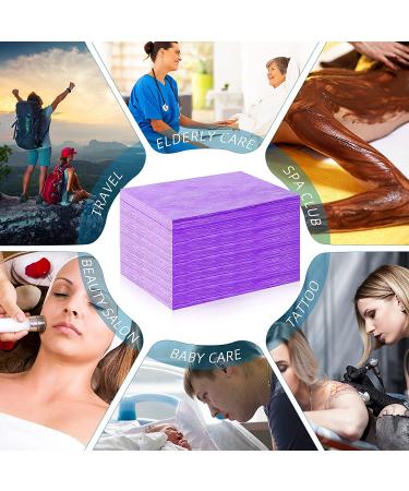 50-Pack 31x70 Inches Waterproof Disposable Bed Sheets - Purple Non-Woven Fabric for Spa, Beauty Salon, Hotels - Buy Online on GoSupps.com