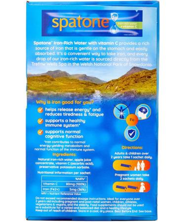 Spatone Natural Liquid Iron Supplement Apple Flavour with Vitamin C | High Absorption for Energy & Immunity | Men, Women, Pregnancy | Gentle on the Stomach | 28-Day Supply - Buy Online on GoSupps.com