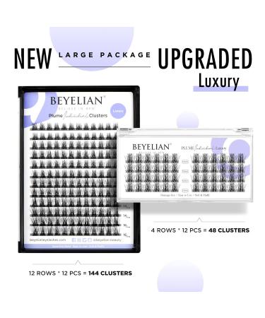 BEYELIAN 144 Pcs Lash Clusters & Glue Kit DIY Natural Look Eyelash Extensions | Reusable, Latex-Free Adhesive with Super Strong Hold - Buy Online on GoSupps.com
