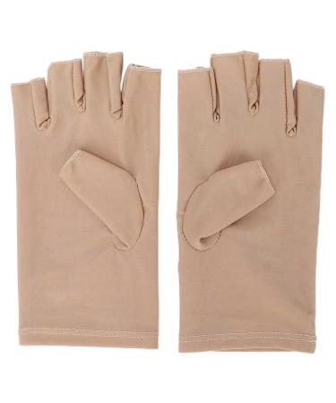 UV Glove for Nail Lamp Professional Fiber Cotton Anti UV Gloves Nail Art UV Shield Gloves Manicure Tool from UV Harm Sunburn Home Outdoor Use(Beige) - Buy Online on GoSupps.com