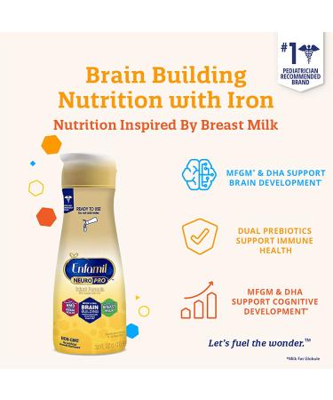 Enfamil NeuroPro Baby Formula 32 Fl Oz - DHA, Iron, Prebiotics, Non-GMO | Brain & Immune Support - Buy Online on GoSupps.com