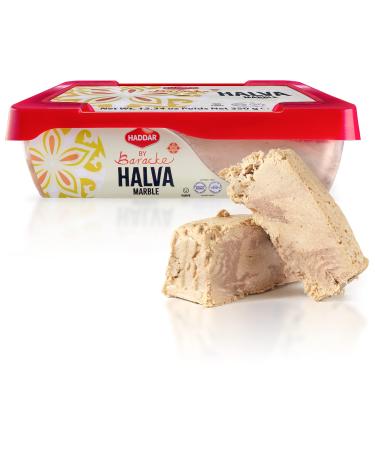 Haddar by Baracke Premium Quality Marble Halva with Cocoa Nibs, 12.34oz | A Fine Sesame Seed Paste Dessert (Tahini Halwa), Gluten Free, Vegan, Kosher