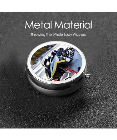 Advanced Snowmobile Round Pill Box | 3-Compartment Organizer | Portable Travel Pill Box for Easy Medication Travel - Buy Online on GoSupps.com