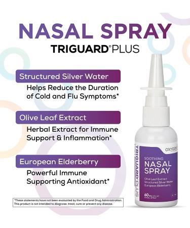TriGuard Plus Colloidal Silver Nasal Spray with Olive Leaf & Elderberry Extract - 2oz | Sinus Treatment & Immune System Booster - Buy Online on GoSupps.com