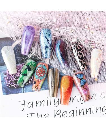 Gradient Starry Sky Nail Foil Marble Sexy Leopard Nail Glue Transfer Sticker Holographic Nail Stripe Gel Slider Manicure SA1575 Claral Color Shining - Buy Online on GoSupps.com