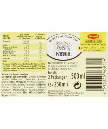 Buy Maggi Delikatess Double Pack Sauerbraten Sauce - 18 x 500ml - International Shipping Available - Buy Online on GoSupps.com