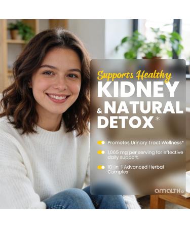 Kidney Cleanse Supplements with Cranberry Extract - 60 Veg Caps - Supports Healthy Kidneys & Urinary Tract - Juniper, Uva Ursi, Nettle Leaf & More - Amalth - Buy Online on GoSupps.com