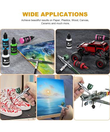 Tplook Upgraded 37PSI Airbrush Kit - Dual-Action Multi-Function 5-Stage Pressure Adjustment - Automatic Stop Compressor for Makeup, Painting, Tattoo, Cake Decorating - Green - Buy Online on GoSupps.com