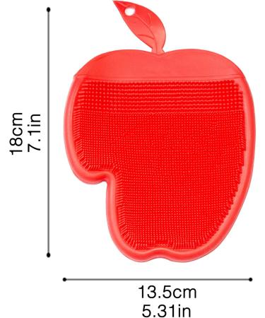 JJMG 2PCS Silicone Body & Face Scrubber Set - Deep Cleansing Exfoliating Pads for Smooth Skin Blackhead Removal - Green & Red Apple Shapes - Buy Online on GoSupps.com