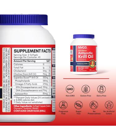 NYO3 1000mg Krill Oil Anti-Aging Supplement for Women w/PQQ Krill Oil 2 Pack - Buy Online on GoSupps.com