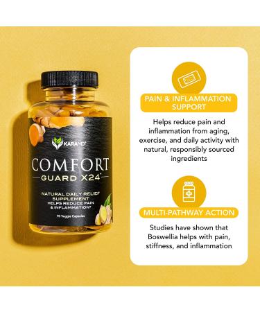 KaraMD Comfort Guard X24 - Natural Anti-Inflammatory Joint Support Supplement with Turmeric, Boswellia & Ginger - 90 Vegetable Capsules - Buy Online on GoSupps.com