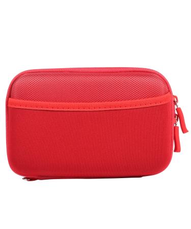 Hard Shell Diabetic Supplies Travel Case Organizer Bag for Blood Glucose Meter Blood Sugar Test Strips Lancets Syringes Pens Needles Alcohol Wipes Diabetes Testing Kit Case (Small Red) Small Red