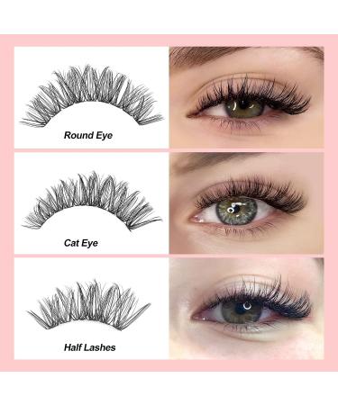 Lash Clusters 200 Pcs DIY Wispy Eyelash Extension Kit 9-16MM D Curl Natural Look Fluffy Lash Extensions for Home Use - TNFVLONEINS-(40D) - Buy Online on GoSupps.com