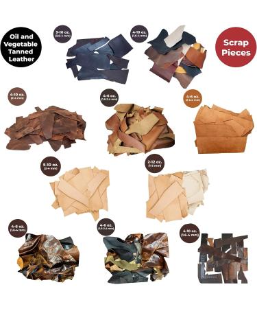 2 LB Mixed Weight Vegetable Tanned Leather Scraps for Tooling, Holsters, Knife Sheath - Full Grain Cowhide Remnants - Ideal for Carving, Embossing, Stamping - Thickness .8-4mm - ELW - Buy Online on GoSupps.com