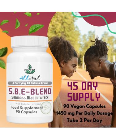 Allital Sea Moss and Bladderwrack Capsules with Elderberry - S.B.E Blend - Buy Online on GoSupps.com
