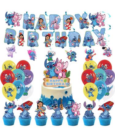 48Pcs Birthday Cake Topper Decoration Supplies for Lilo and Stitch Children's Cupper Topper for Kids Birthday Party - Buy Online on GoSupps.com