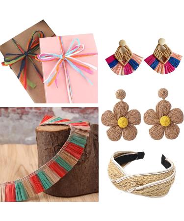 Natural Raffia Paper Ribbon Twine for Holiday Gift Wrap and DIY Crafting - 14 Colors Mixed - Buy Online on GoSupps.com