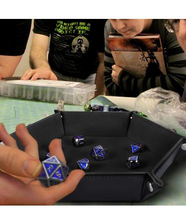 RNK Gaming Hexagon Dice Tray - PU Leather & Black Velvet for DND Rolling Games - Buy Online on GoSupps.com