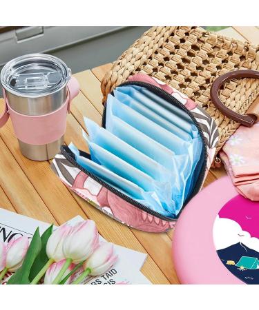 Shop Tropical Women's Tampon Storage Bag | Flamingo & Palm Leaf Design Multi-Pockets for Easy Organization - Buy Online on GoSupps.com