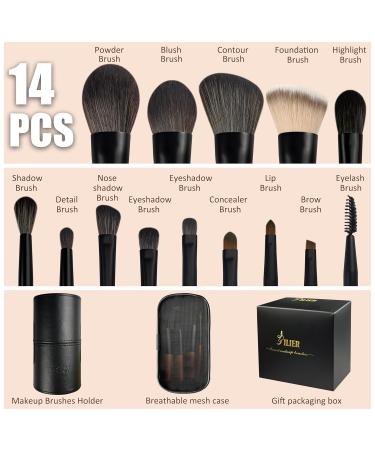 Travel Makeup Brush Set | 14 pcs Mini Makeup Brushes for Foundation Powder Eyeshadow Highlight & More | Purse Size with Case Perfect for On-the-Go Beauty - Buy Online on GoSupps.com