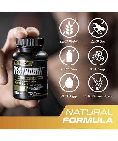 Testodren Advanced Testosterone Booster for Men - Natural Energy Stamina & Strength Supplement | Lean Muscle Builder & Sports Nutrition - Buy Online on GoSupps.com