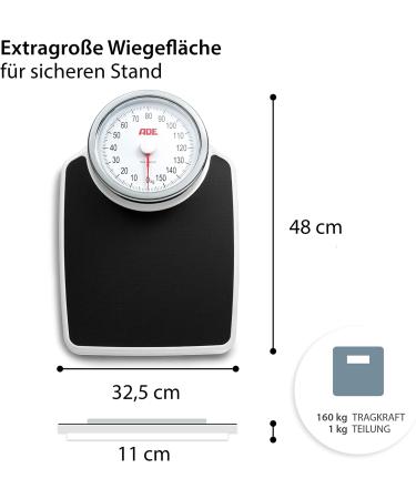 ADE M308800 Professional Medical Mechanical Scale - 160kg Capacity - 500g Increments - Anti-Slip Surface - Classic Metal XL Design - Buy Online on GoSupps.com
