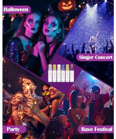  LYSdefeu Glitter pen set for body gold sequins gel cream kit glitter rainbow long-lasting waterproof Halloween festival accessories rave outfit for women and - Buy Online on GoSupps.com