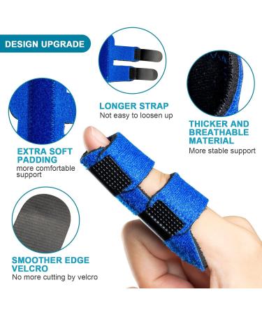 Welnove Finger Clips - 2 PCS Finger Splint for Mallet Trigger & Broken Fingers | Finger Stabilizer Support - Blue Medium - Buy Online on GoSupps.com