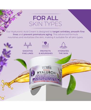  Victoria Beauty Victoria Beauty Anti-Aging Hyaluronic Acid Cream for Wrinkles and Dark Circles Face Cream with Hyaluronic Acid and Licorice Extract for Men and Women - 2 x 50 ml - Buy Online on GoSupps.com