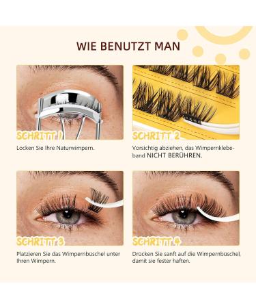 Self-Adhesive Eyelash Clusters - QUEWEL Natural Look No Glue Required 40 Pcs Reusable DIY Extensions for Beginners (ZN05) - Buy Online on GoSupps.com