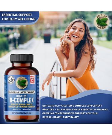 Pure Lab Vitamin | Slow Release Bioactive B Complex | 60 Capsules | Vitamin B-Complex Supplements | Metabolic Support Immune System | Vitamin B Pressure Complex | B Complex Vitamins for Men and Women 60 count (Pack of 1) - Buy Online on GoSupps.com