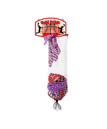 Bundaloo Slam Dunk Basketball Hamper - Over The Door 2 In 1 Hanging Basketball Hoop Or Laundry Hamper Boys & Girls Room Decor - Fun Gift