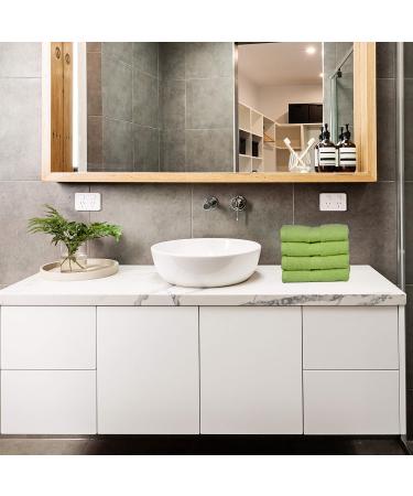 Cozy Homery Egyptian Cotton Wash Cloths 6-Pack | Ultra Soft 13x13 Washcloths for Kids & Adults | 650 GSM Spa Quality Towel Set | Green Wash Cloths - Buy Online on GoSupps.com