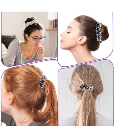 Lusofie Rhinestone Hair Ties - Set of 3 Crystal Elastic Scrunchies for Women and Girls - Buy Online on GoSupps.com