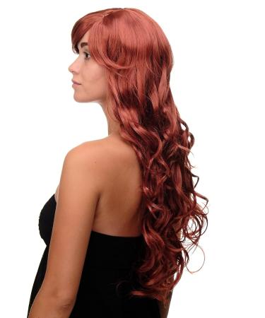 Buy WIG ME UP Long Curly Wavy Hair Wig with Bangs - Dark Copper Red 70cm - International Shipping Available - Buy Online on GoSupps.com